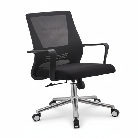 Low Back Mesh Office Chair UAE | Ergonomic Chrome Base | Dubai Abu Dhabi | IH 9001