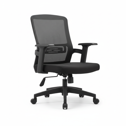 INFINI HOMES Ergo MB Ergonomic Office Chair UAE - Model Ergo MB Black Nylon Base Fixed Armrest Dubai Abu Dhabi Sharjah