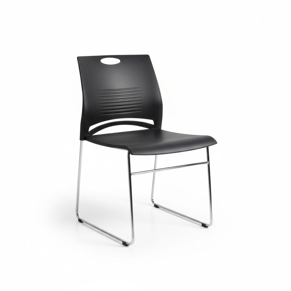 Stackable Visitor Chair with Chrome Base - Office Seating UAE | IH 7655