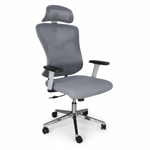 Ergonomic Mesh High Back Office Chair with Headrest UAE | Premium Executive Chair Dubai | IH 8001 (Grey)