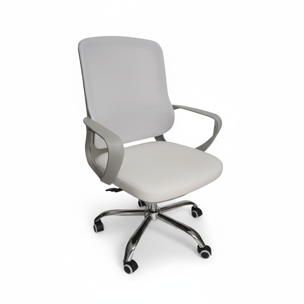 Medium Back Mesh Office Chair UAE | Ergonomic Chrome Base | Dubai Abu Dhabi | IH 1021G WHT