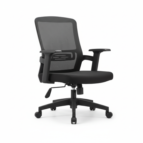 INFINI HOMES Ergo MB Ergonomic Office Chair UAE - Model Ergo MB Black Nylon Base Fixed Armrest Dubai Abu Dhabi Sharjah