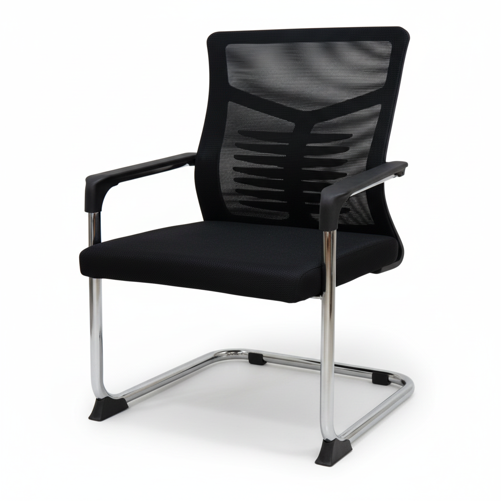 Mesh Back Visitor Chair UAE | Chrome Base Office Chair Dubai | IH 1004V