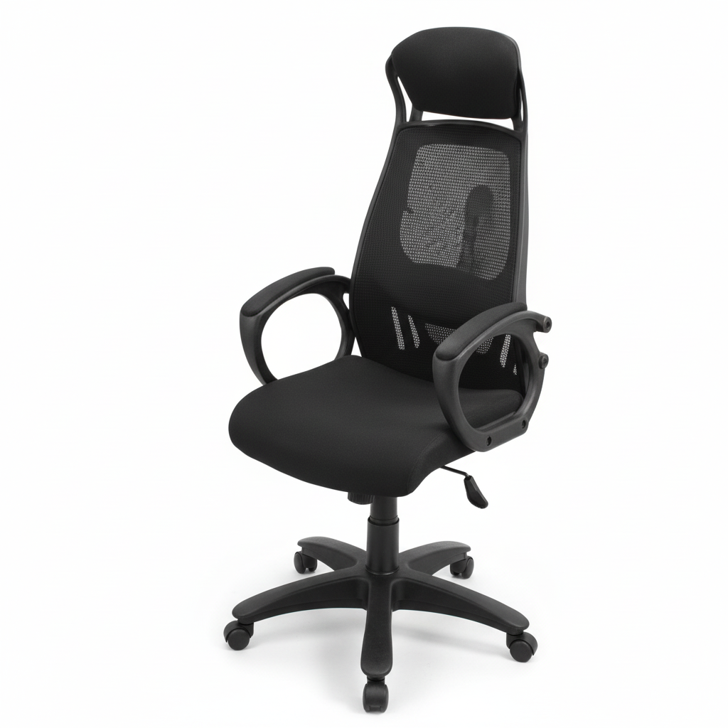 High Back Executive Office Chair with Fixed Headrest - Ergonomic Desk Chair UAE | Premium Quality | IH 543
