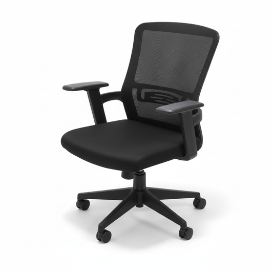 Medium Back Mesh Office Chair UAE | Ergonomic Desk Chair with Fixed Arms | Dubai Abu Dhabi | IH B101