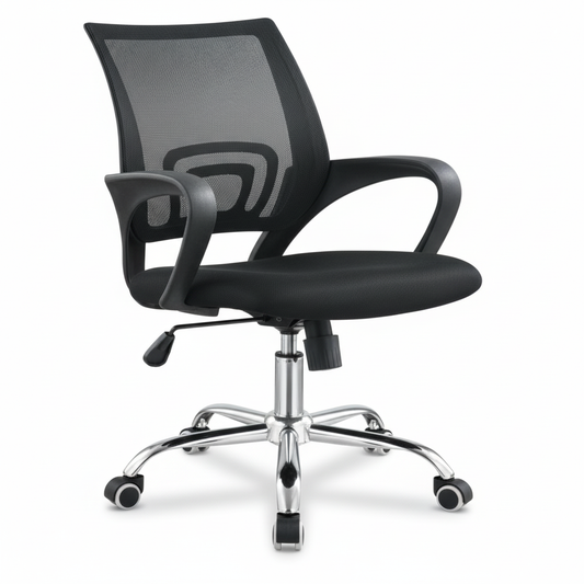 Low Back Mesh Office Chair UAE | Ergonomic Chrome Base with Tilt & Height Adjustment | IH 509