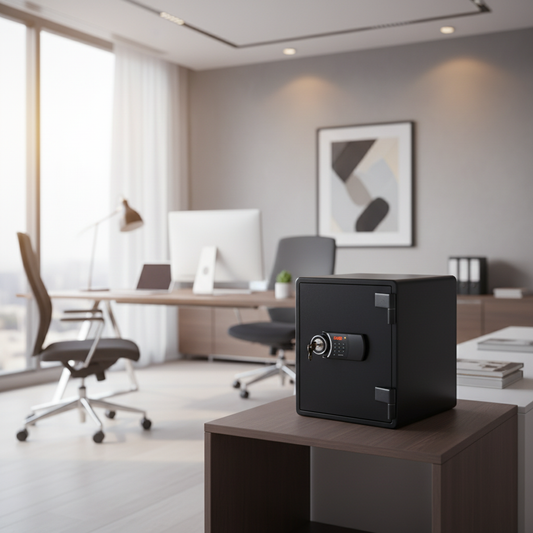 Eagle YES-031DK Fire-Resistant Safe – Black, Digital + Key Lock System