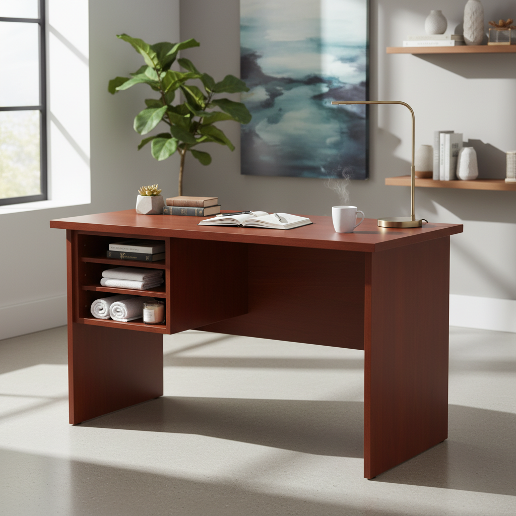 Side Desk Cherry Wood | Premium Office Furniture UAE | INFINI HOMES