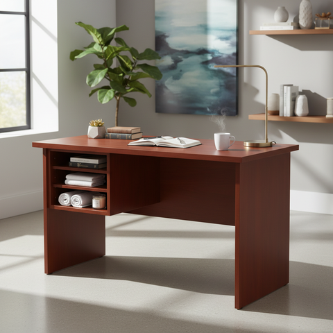 Side Desk Cherry Wood | Premium Office Furniture UAE | INFINI HOMES