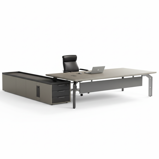 L-Shape Office Desk 1.6m Light Oak | Premium Executive Desk UAE