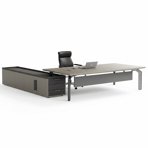 L-Shape Office Desk 1.6m Light Oak | Premium Executive Desk UAE