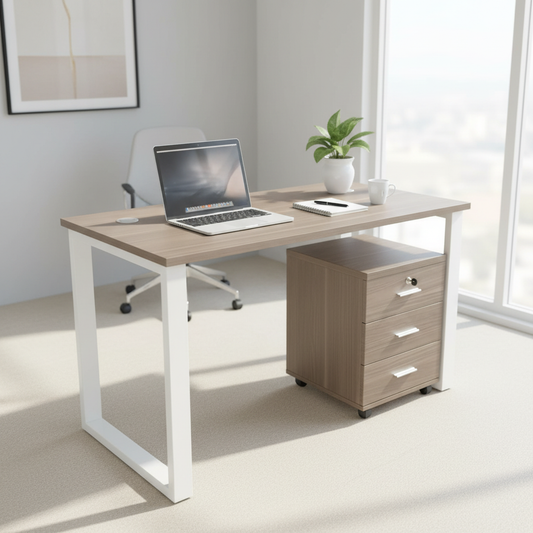 Wooden Steel Office Desk 1.4M | IH-1204 | INFINI HOMES UAE