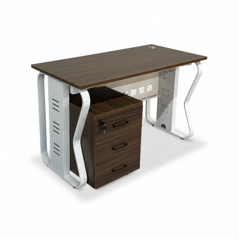 Modern Office Desk IH 327 Walnut White - Premium Executive Desk UAE