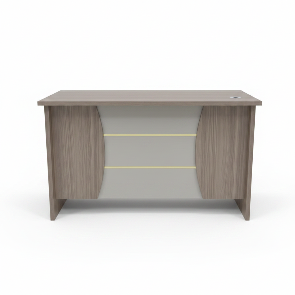 Office Table 120cm | Oak & Khaki Work Desk | IH 7012