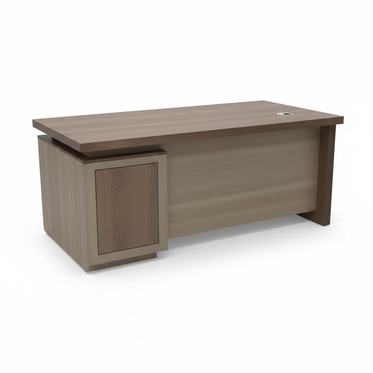 Office Desk 1.4m Coffee & Khaki - Premium Workspace Furniture UAE | INFINI HOMES