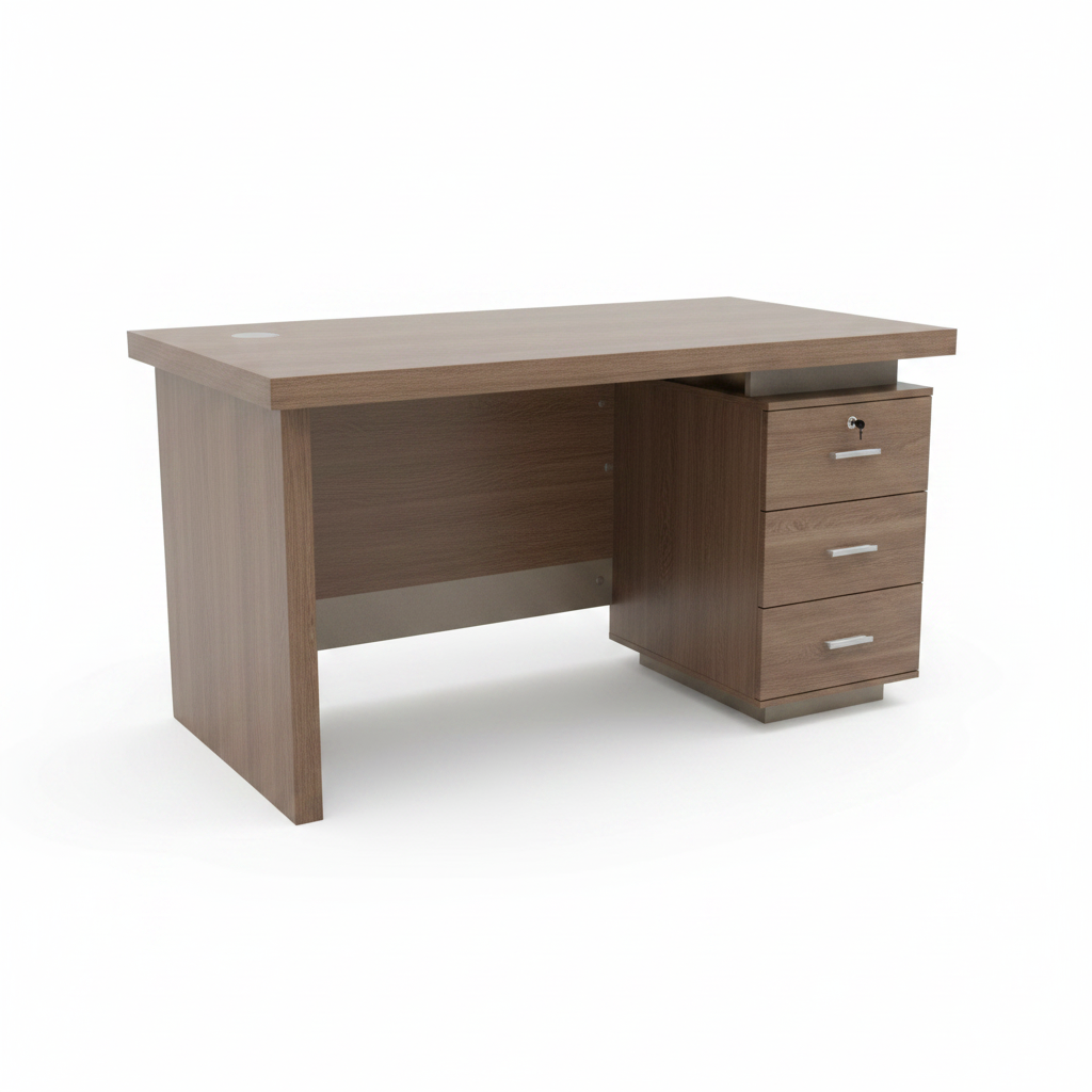 Office Desk 1.4m Coffee & Khaki - Premium Workspace Furniture UAE | INFINI HOMES