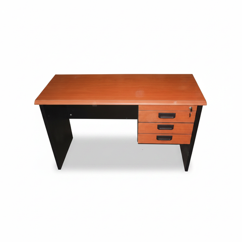 Wooden Side Desk with 3 Drawers White Background – Modern Office Desk Dubai UAE | INFINI HOMES