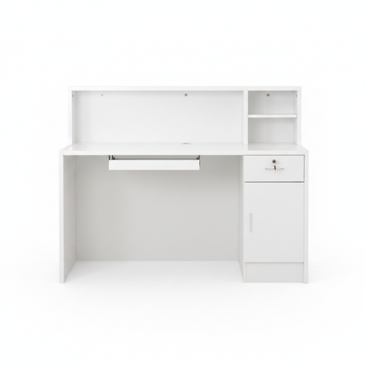 Reception Table IH R8920 | White Gold Office Desk UAE