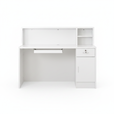 Reception Table IH R8940 | White Gold Office Desk UAE