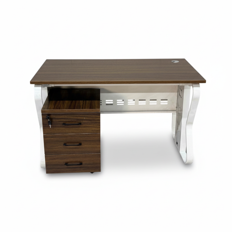 Modern Office Desk IH 327 Walnut White - Premium Executive Desk UAE