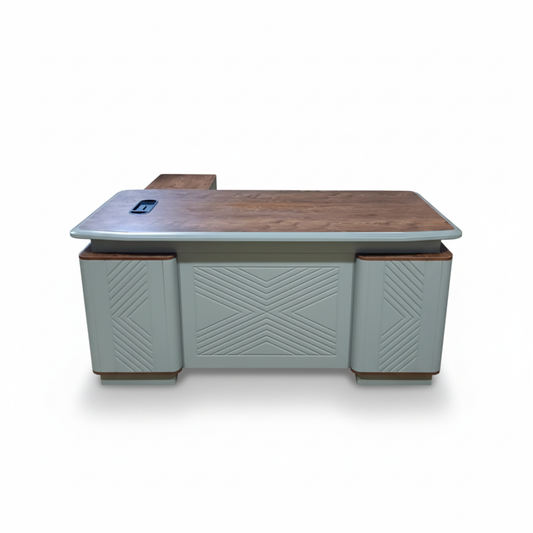 Golden Oak Grey Office Table IH 435 | Premium Office Desk UAE