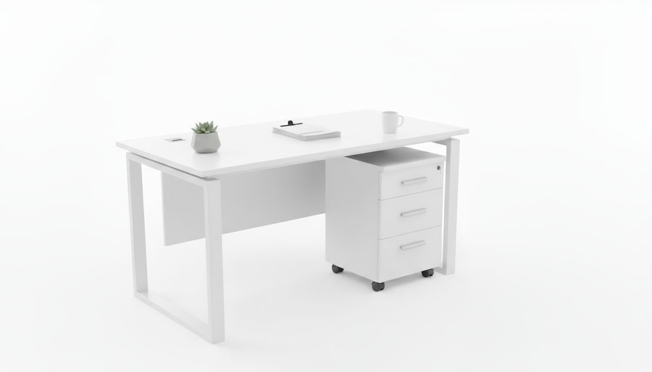 Office Desk with Pedestal Drawer 140x70cm - Premium Workstation UAE