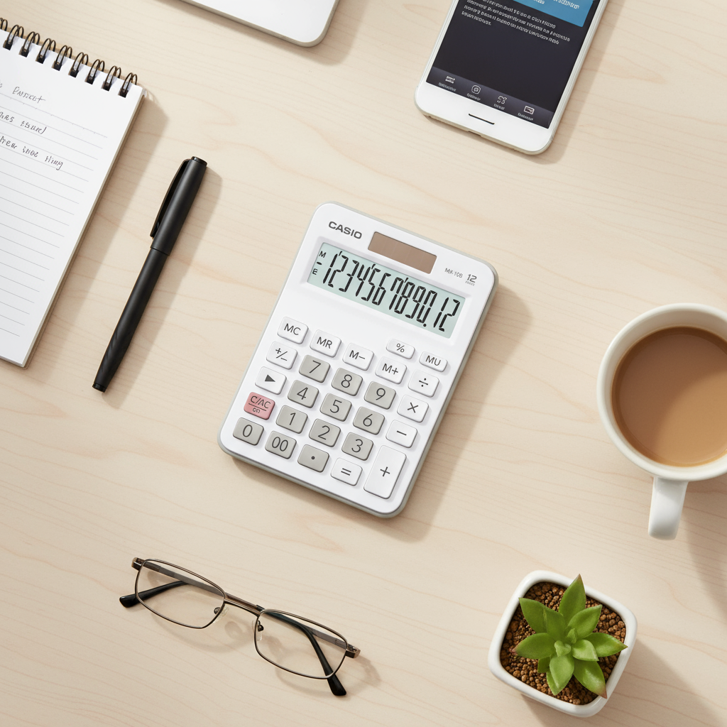 Casio MX-12 Desktop Calculator 12-Digit | Solar Dual Power Office Calculator UAE