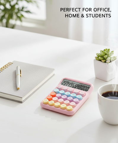 Pink Calculator 12 Digit - Desktop Calculator Dubai UAE | Large Display Office Calculator