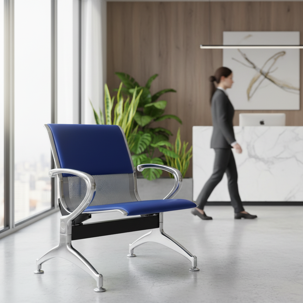 Airport Chair Steel 1-Seater Blue | Premium Waiting Room Seating UAE