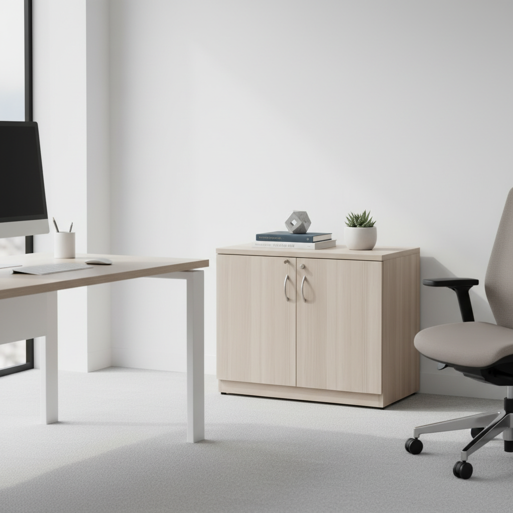 Book Cabinet with Wooden Door in Modern Home Office UAE – IH BE808 INFINI HOMES