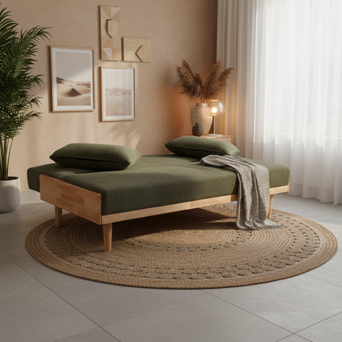 Sofa Cum Bed Green IH SB-1172 | Convertible Sofa Bed UAE | Dubai Abu Dhabi Sharjah