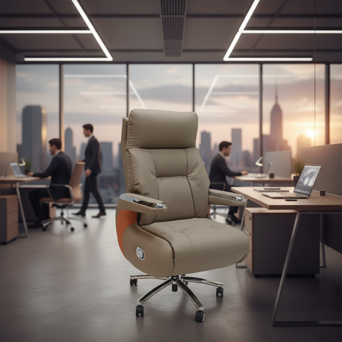 Executive Reclining Office Chair IH-BOSS-55 Cream in Open Plan Office – Dubai UAE | INFINI HOMES