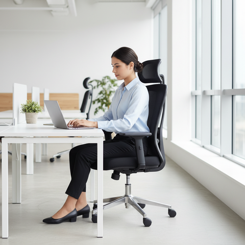 High-Back Ergonomic Office Chair IH-A213H in Open Plan Office – UAE Workspace Furniture