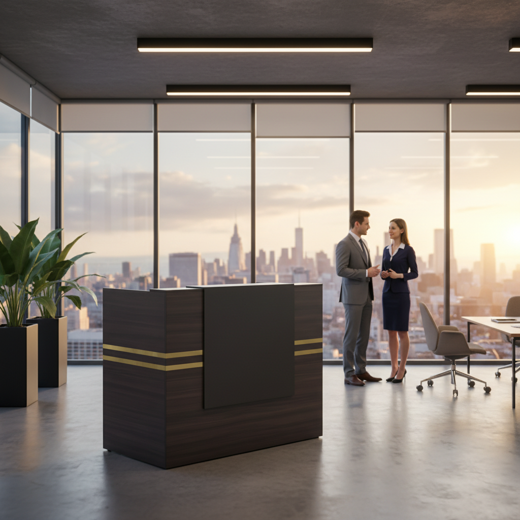 Reception Desk 140CM | Premium Office Reception Counter UAE – IH-R14