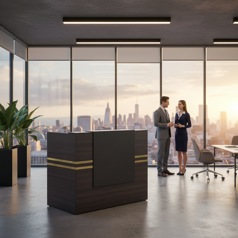 Reception Desk 140CM | Premium Office Reception Counter UAE – IH-R14