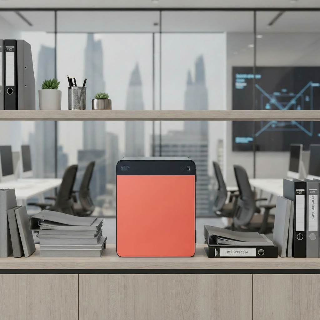 METACEL Fire Resistant Safe MC-040C1 RED - Digital Lock Fingerprint Sensor UAE | Dubai Abu Dhabi Sharjah