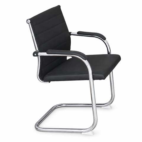 PU Visitor Chair with Chrome Arms & Base | Office Guest Seating UAE