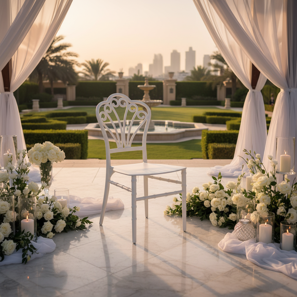 INFINI HOMES Dining Chair IH C13 | White Modern Dining Chair UAE