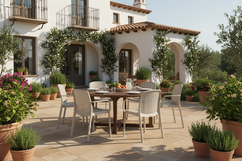 Premium Cedarattan Armchair Set of 6 - Dark Brown Outdoor Furniture UAE | Dubai Abu Dhabi Sharjah