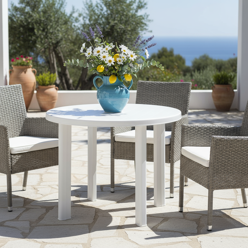 Premium Plastic Round Table 85cm - UAE Wide Delivery | Dubai Abu Dhabi Sharjah