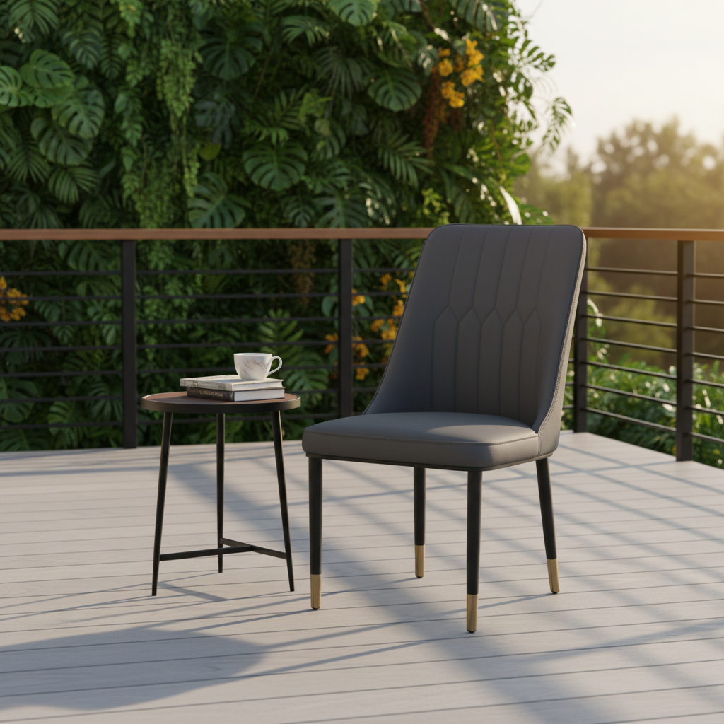 PU Dining Chair with Metal Legs | Grey | IH-DC34