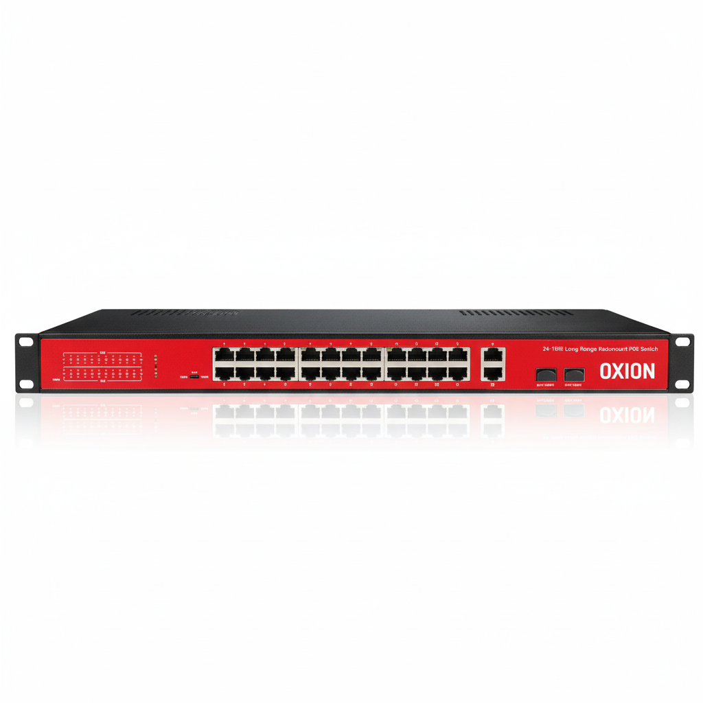 OXION OX-GPS2824-2GS 24-Port Gigabit AI PoE Switch UAE | 400W Managed PoE+ 2GE 2SFP Uplink 250m Long Range Network Switch Dubai Abu Dhabi Sharjah Ajman Umm Al Quwain Ras Al Khaimah Fujairah