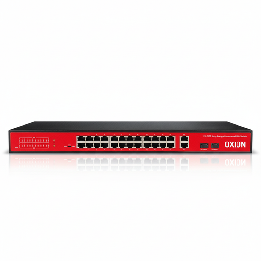 OXION OX-GPS2824-2GS 24-Port Gigabit AI PoE Switch UAE | 400W Managed PoE+ Network Switch with 250m Long Range | Dubai Abu Dhabi Sharjah Ajman