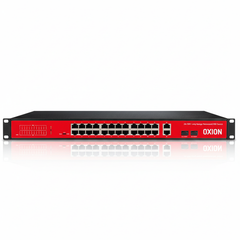 OXION OX-NPS526G 24-Port PoE Switch UAE | 250W Long Range PoE+ Network Switch 24FE+2GE+2SFP Dubai Abu Dhabi Sharjah Ajman Umm Al Quwain Ras Al Khaimah Fujairah