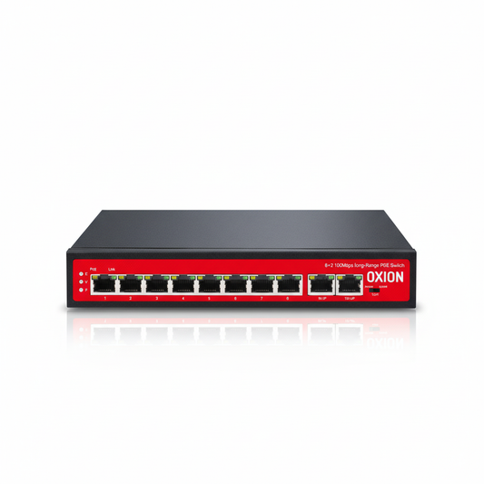 OXION OX-NPS210G 8-Port PoE Switch UAE | 120W Long Range PoE+ Network Switch Dubai Abu Dhabi Sharjah Ajman Umm Al Quwain Ras Al Khaimah Fujairah