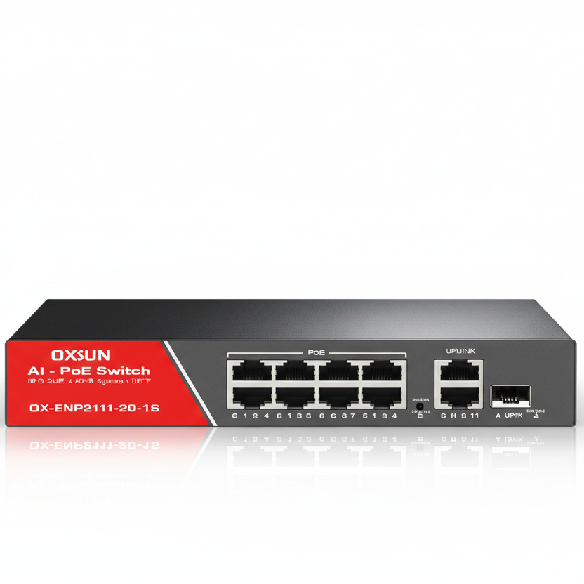 OXION OX-ENP2111-2G-1S 8-Port Lite Series PoE Switch UAE | 120W Gigabit PoE+ 250m Long Range Network Switch Dubai Abu Dhabi Sharjah Ajman Umm Al Quwain Ras Al Khaimah Fujairah
