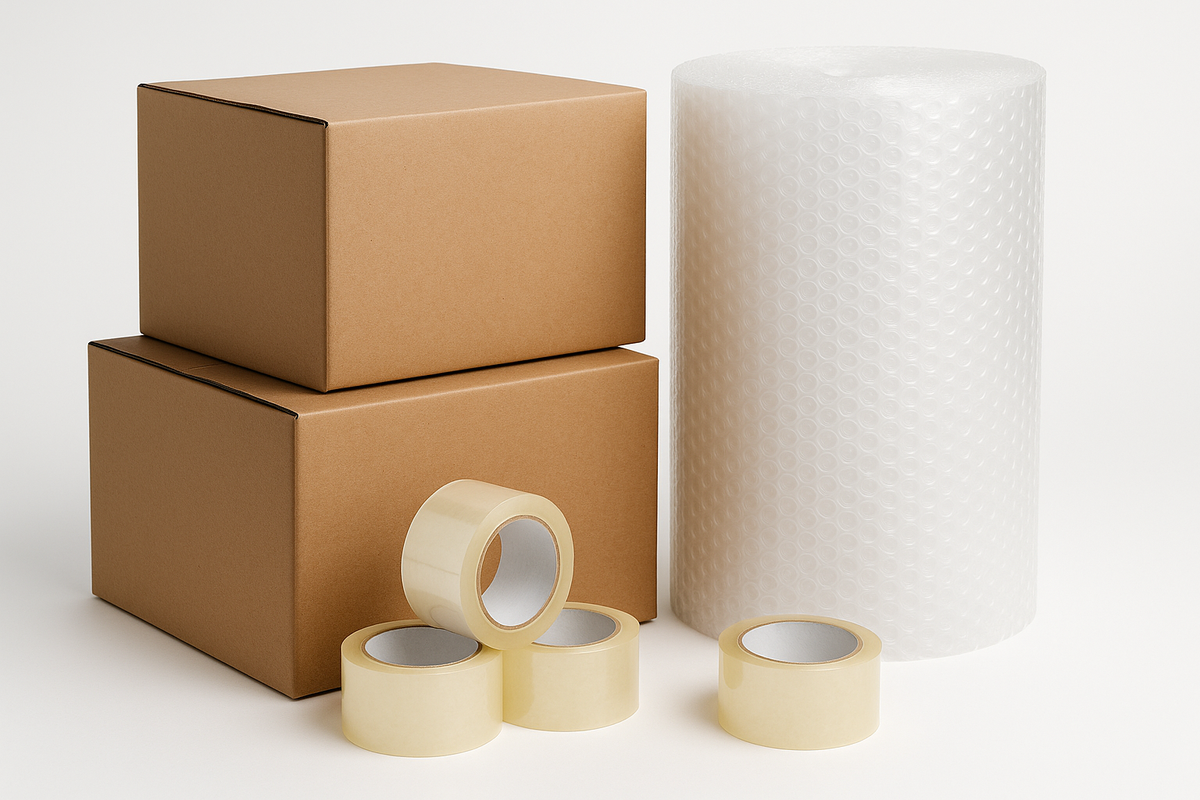 Premium BOPP Packing Tape Dubai UAE - Bulk Moving Shipping Storage Supplies Combo Pack