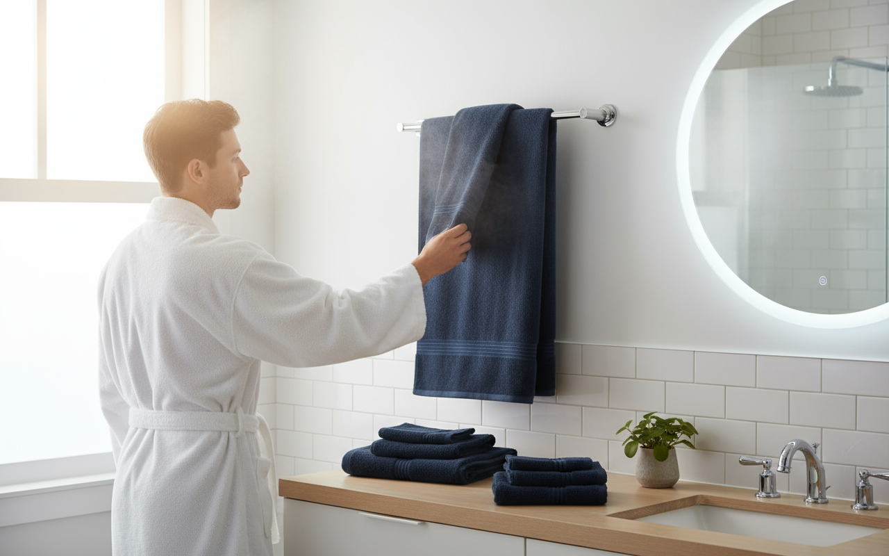 INFINI HOMES Navy Blue Luxury Cotton Towel Set - Premium Hotel Quality Bath Linen UAE