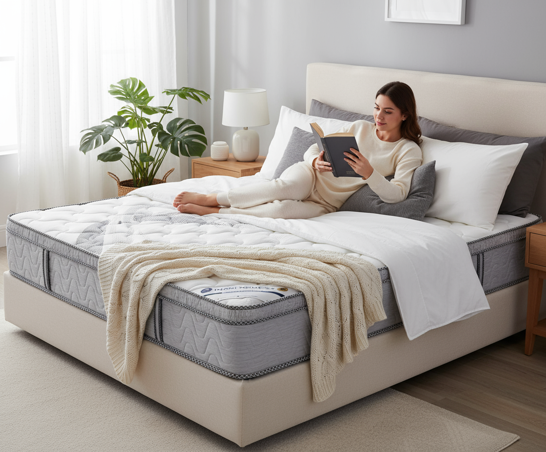 INFINI HOMES Premium Eurotop Visco Memory Foam Mattress - California King 180x210x30cm