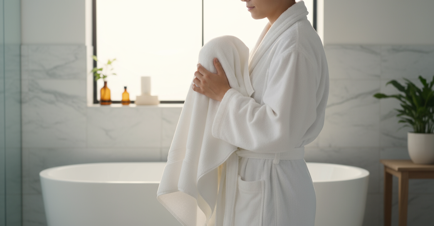 INFINI HOMES Iris White Luxury Hand Towel Set - Premium 100% Combed Cotton Bath Linen UAE